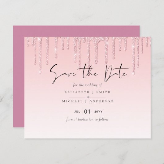 予算かわいらしの日救付ガーリーグリッターピンク (正面/裏面)