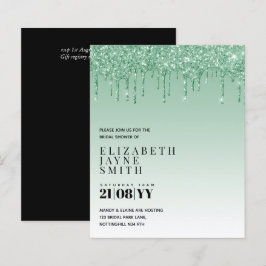 予算かわいらしブライダルシャワーガーリー招待状グリッター