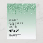 予算かわいらしブライダルシャワーガーリー招待状グリッター (正面)