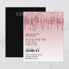 予算かわいらしブライダルシャワーガーリー招待状グリッター