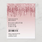予算かわいらしブライダルシャワーガーリー招待状グリッター (正面)