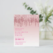 予算かわいらしブライダルシャワーガーリー招待状グリッター (スタンド正面)
