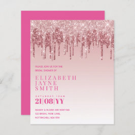 予算かわいらしブライダルシャワーガーリー招待状グリッター