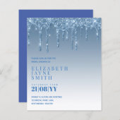 予算かわいらしブライダルシャワーガーリー招待状グリッター (正面/裏面)
