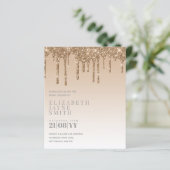 予算かわいらしブライダルシャワーガーリー招待状グリッター (スタンド正面)