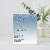 予算かわいらしブライダルシャワーガーリー招待状グリッター (スタンド正面)
