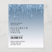 予算かわいらしブライダルシャワーガーリー招待状グリッター (正面)