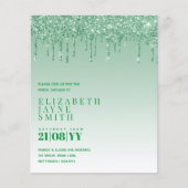 予算かわいらしブライダルシャワーガーリー招待状グリッター (正面)