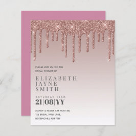 予算かわいらしブライダルシャワーガーリー招待状グリッター