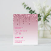予算かわいらしブライダルシャワーガーリー招待状グリッター (スタンド正面)
