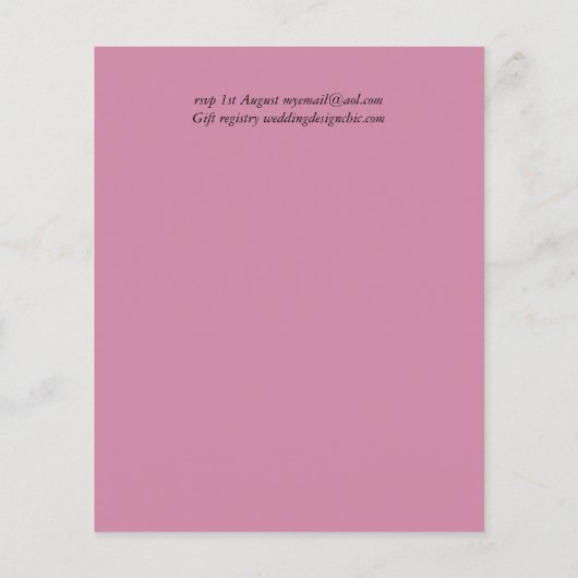 予算かわいらしブライダルシャワーガーリー招待状グリッター (裏面)