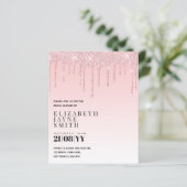 予算かわいらしブライダルシャワーガーリー招待状グリッター (スタンド正面)