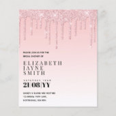 予算かわいらしブライダルシャワーガーリー招待状グリッター (正面)
