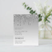 予算かわいらしブライダルシャワーガーリー招待状グリッター (スタンド正面)
