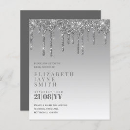 予算かわいらしブライダルシャワーガーリー招待状グリッター