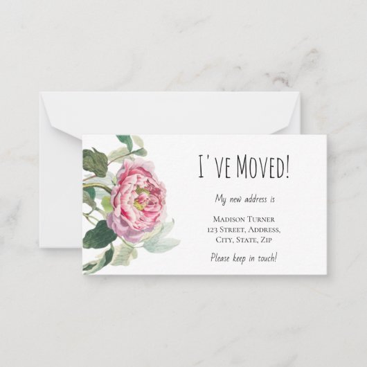 予算が移動したバラ発表カード ノートカード (正面)