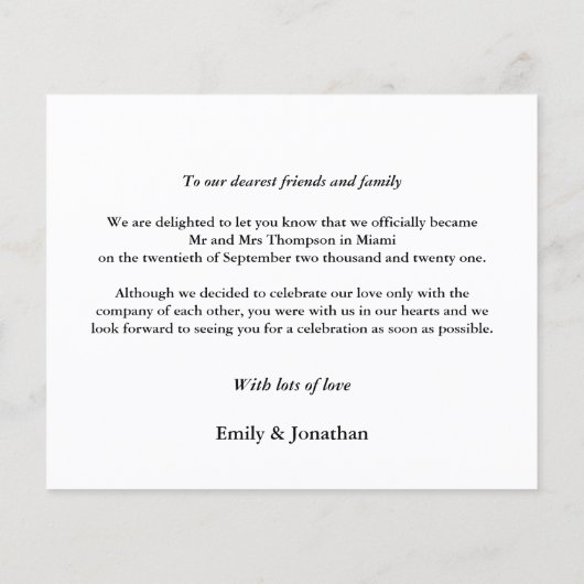 予算が結び付いたKnot Photo Elopementの発表 (裏面)