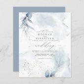 予算が美しいほこりっぽい青い葉の水色 (正面/裏面)