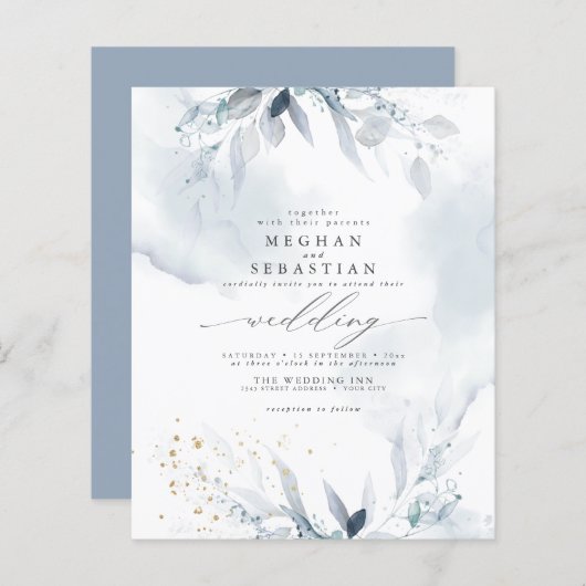 予算が美しいエレガント青い水色 (正面/裏面)