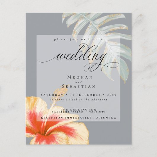 予算が美しいコーラル結婚イエローハイビスカス (正面)