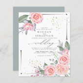 予算が美しいピンク素朴のバラ (正面/裏面)