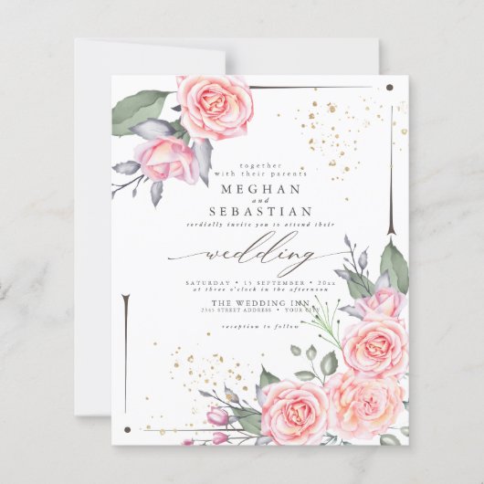 予算が美しいピンク素朴のバラ (正面)