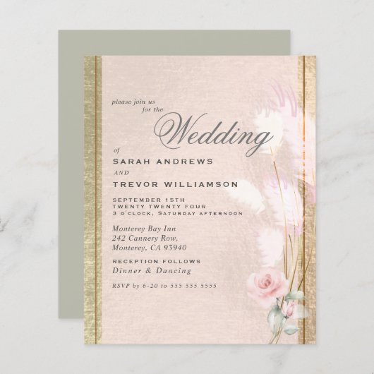 予算が美しいラックスピンクパンパスグラス (正面/裏面)