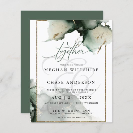 予算が美しい抽象芸術セージ緑 (正面/裏面)