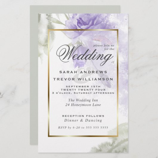 予算が美しい紫素朴のバラ (正面/裏面)