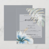 予算が美しい結婚ほこりっぽいブルーハイビスカス (正面/裏面)