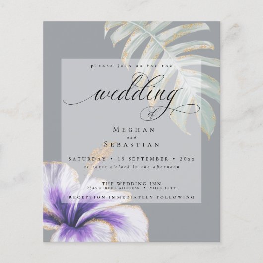 予算が美しい結婚スミレ色のハイビスカス (正面)