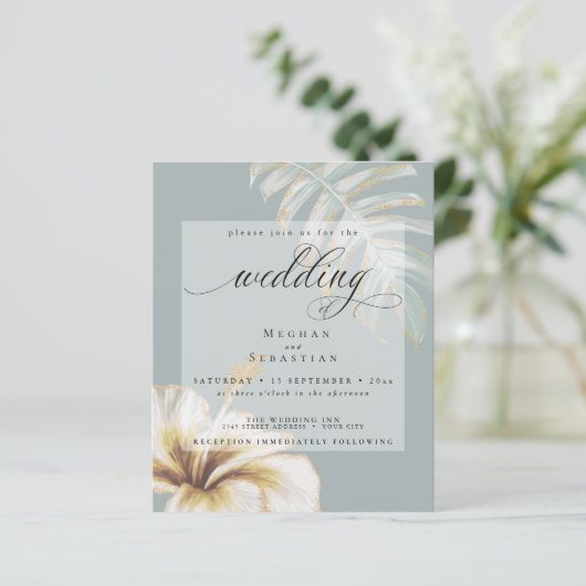 予算が美しい結婚金ゴールドイエローハイビスカス (スタンド正面)