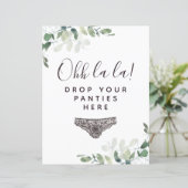 予算ここにパンティーをドロップブライダルシャワーのサイン (スタンド正面)