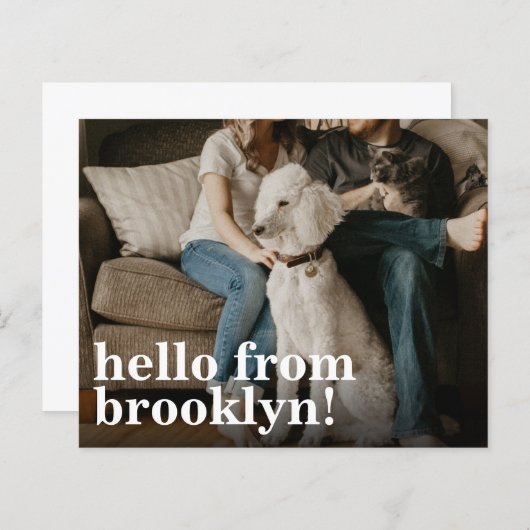 予算こんにちは新しいホームアドレスフォトムービングカード (正面/裏面)