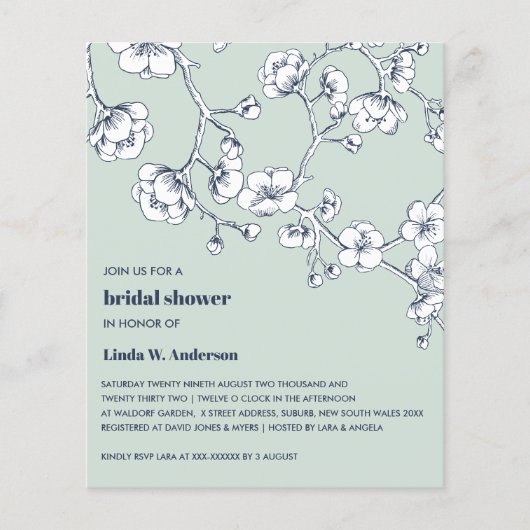 予算さくらんぼブロッサムネイビーセージ緑 (正面)