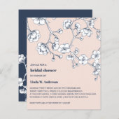 予算さくらんぼブロッサムネイビー赤面ブライダルシャワー (正面/裏面)