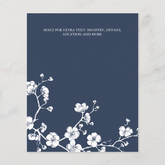 予算さくらんぼブロッサムネイビー赤面ブライダルシャワー (裏面)