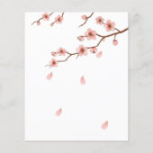 予算さくらんぼブロッサムフローラベビーシャワー招待状 (裏面)