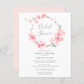 予算さくらんぼブロッサムブライダルシャワー招待 (正面/裏面)