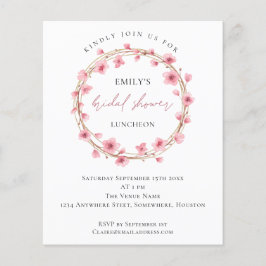 予算さくらんぼブロッサムブライダルシャワー招待