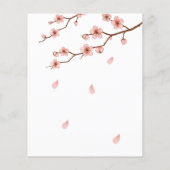 予算さくらんぼ花咲き花赤ちゃんシャワー招待状 (裏面)