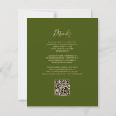 予算さび瑪瑙オリーブQRコードウェディング招待 (裏面)