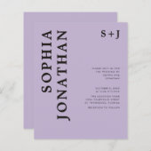 予算すべてを1つのはっきりしたタイポグラフィ結婚式の招待 (正面/裏面)