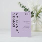 予算すべてを1つのはっきりしたタイポグラフィ結婚式の招待 (スタンド正面)