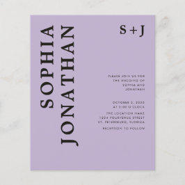 予算すべてを1つのはっきりしたタイポグラフィ結婚式の招待