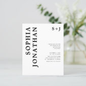 予算すべてを1つのはっきりしたタイポグラフィ結婚式の招待 (スタンド正面)