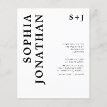 予算すべてを1つのはっきりしたタイポグラフィ結婚式の招待