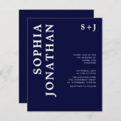 予算すべてを1つのはっきりしたタイポグラフィ結婚式の招待 (正面/裏面)