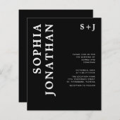 予算すべてを1つのはっきりしたタイポグラフィ結婚式の招待 (正面/裏面)