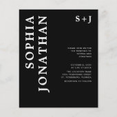 予算すべてを1つのはっきりしたタイポグラフィ結婚式の招待 (正面)